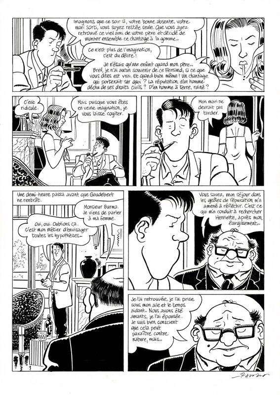 François Ravard, Emmanuel Moynot, Léo Malet, Jacques Tardi, Nestor Burma * Les Rats de Montsouris * Ravard Moynot Malet Tardi pg44 - Planche originale