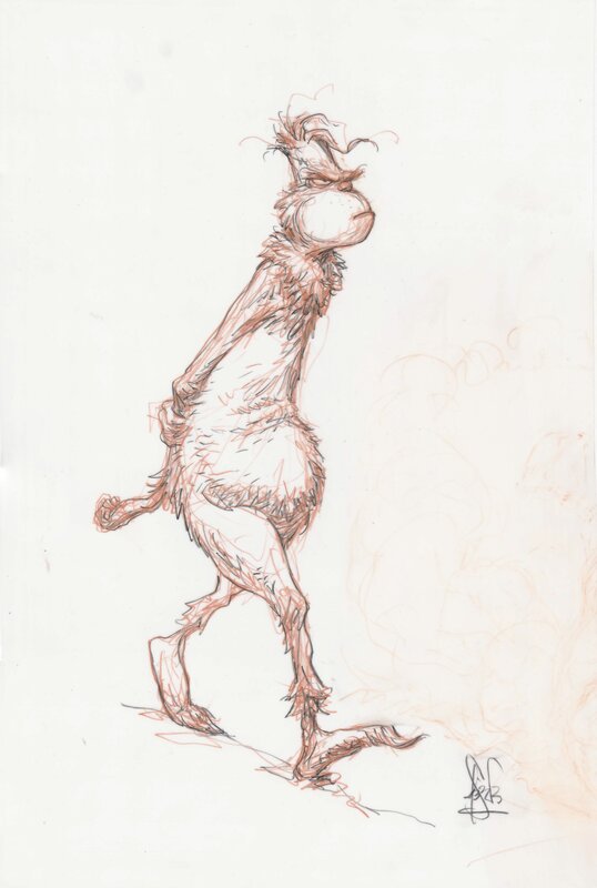 En vente - Peter De Sève, Grinch early character study - Dédicace