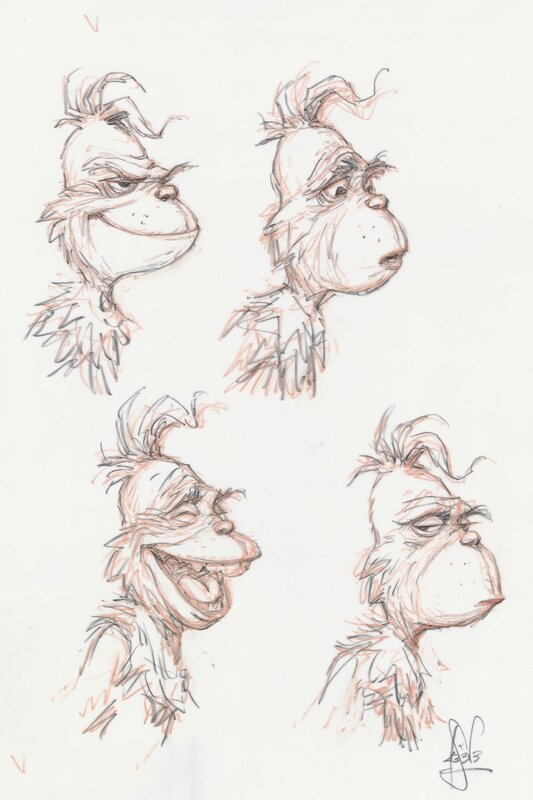 For sale - Peter De Sève, Grinch expressions 2 - Sketch