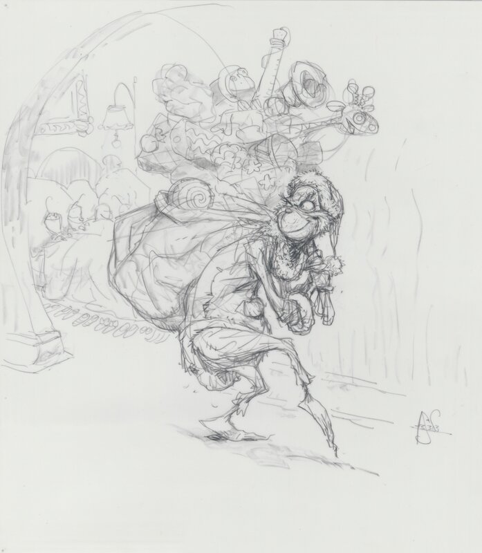 For sale - Peter De Sève, Grinch stealing Christmas - Sketch