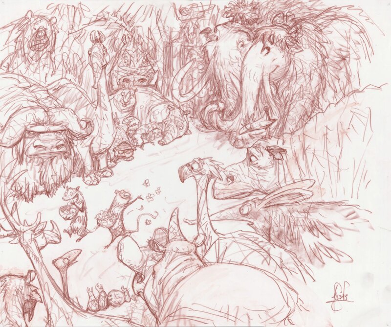 For sale - Peter De Sève, Ice Age “Peaches and Julian get married 3” - Sketch