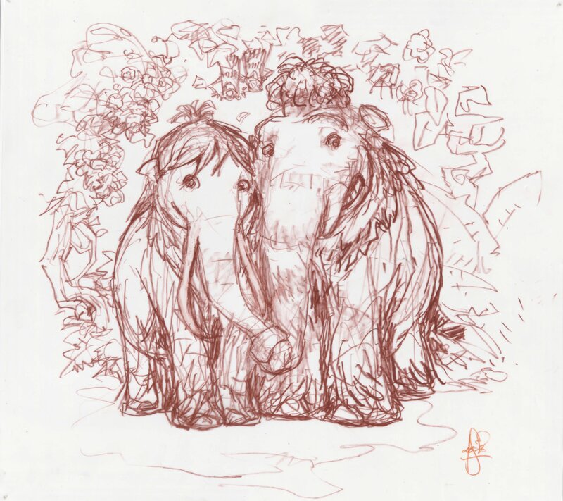 For sale - Peter De Sève, Ice Age “Peaches and Julian get married 3” - Sketch