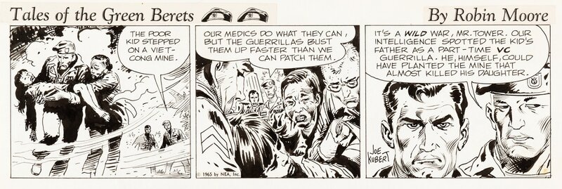 Joe Kubert, Tales of the Green Berets . 4eme semaine 5eme Jour .( 1965 ) - Planche originale