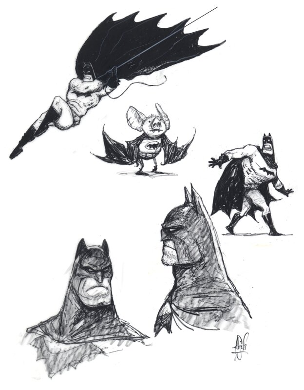 En vente - Batmen par Peter De Sève - Dédicace