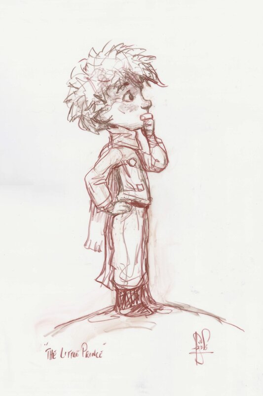 En vente - Peter De Sève, The Little Prince, Daydreaming - Dédicace