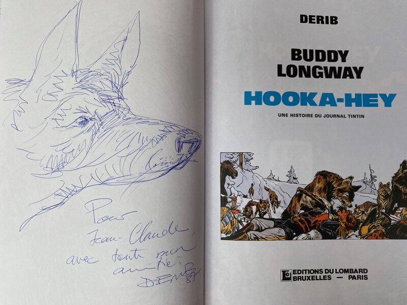 Derib, illustration originale, le Loup, 