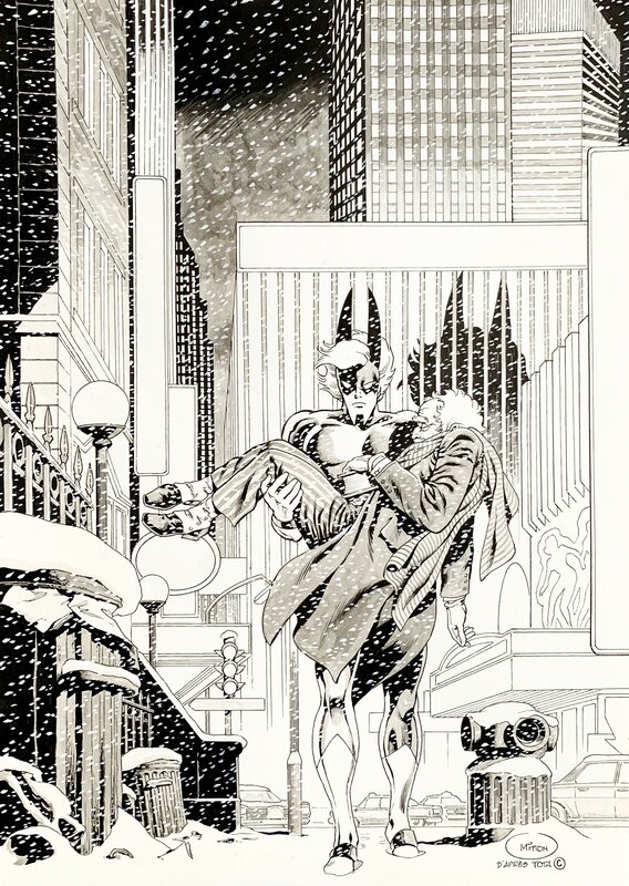 Mitton, Photonik, l'Ombre, re-création couverture Spidey#85, 2022.