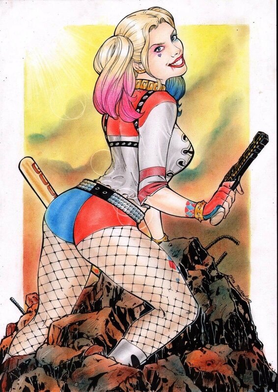 Harley Quinn par Jim Mellow - Illustration originale