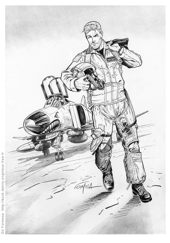 For sale - Gil Formosa, BUCK DANNY F-4 PHANTOM - Original Illustration