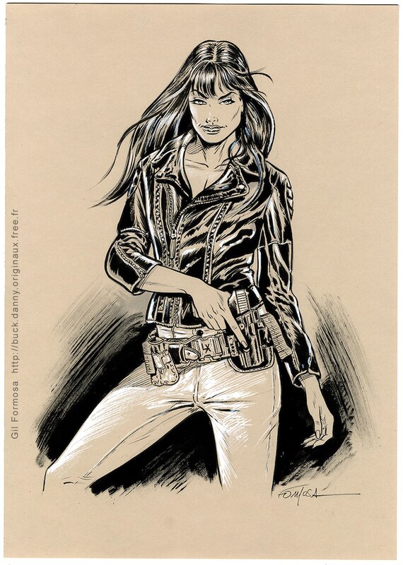 En vente - Lady X - BUCK DANNY par Gil Formosa - Illustration originale