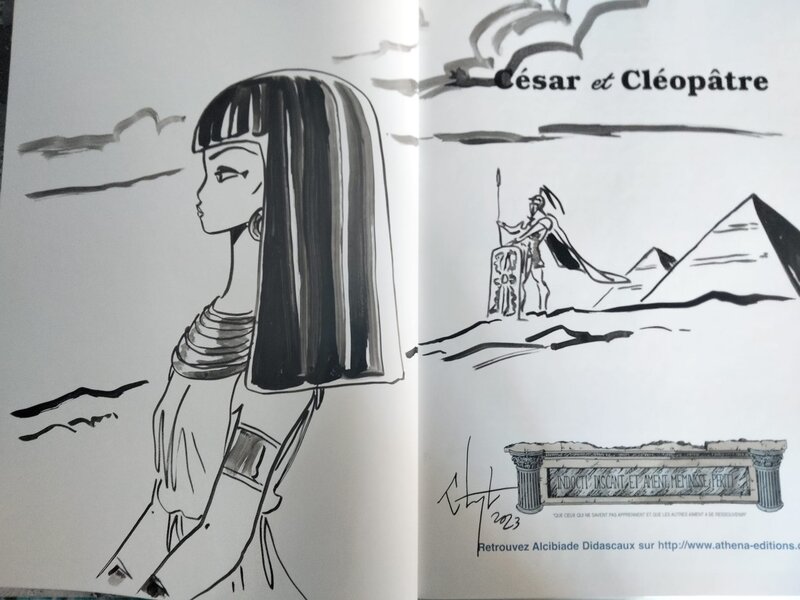 Clapat, Cléopâtre, dédicace sur l'album Caius Julius Caesar et Cléopâtre - Sketch