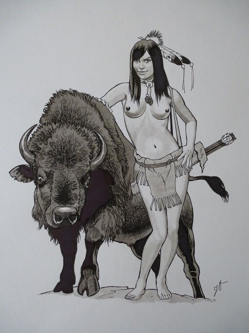 En vente - Fille indienne par Jeronaton - Planche originale