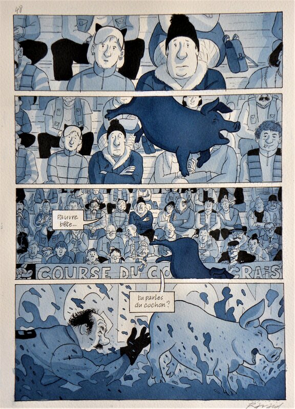 For sale - » La loi des probabilités  » – Planche originale n° 48 – Pascal Rabaté (Scénario) | François Ravard (Dessin, Couleurs) - Comic Strip