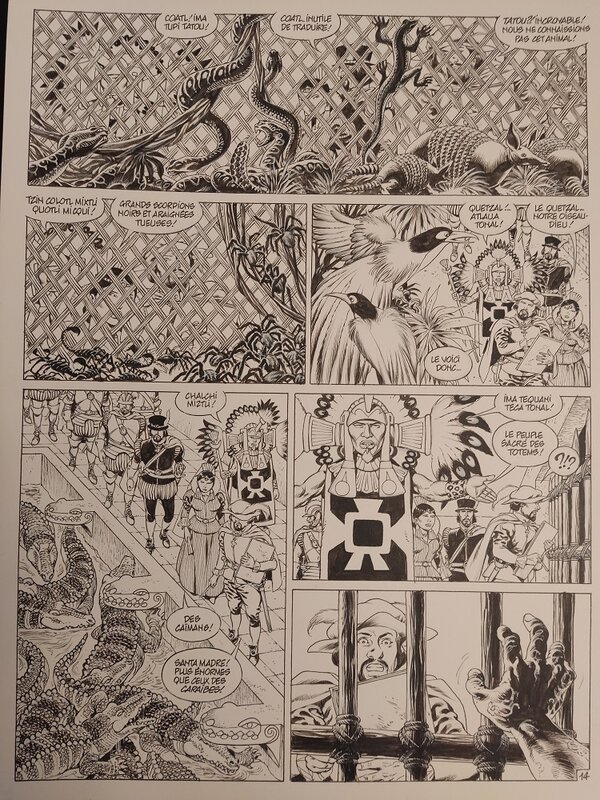 For sale - Jean-Yves Mitton, Quetzalcoatl 7 planche 14 - Comic Strip