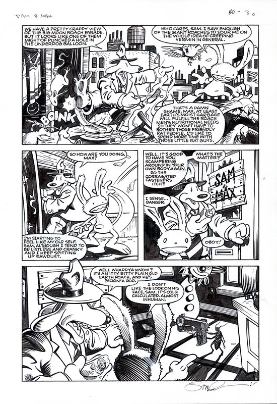 Steve purcell SAM & MAX FREELANCE POLICE bad day on the moon pg 30 - Planche originale