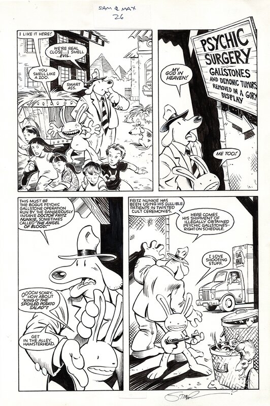 Steve purcell SAM & MAX FREELANCE POLICE special edition pg 26 - Planche originale