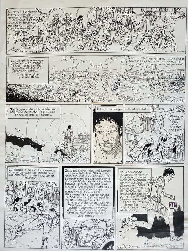 Jacques Armand, LA BATAILLE DE MARATHON - Planche originale