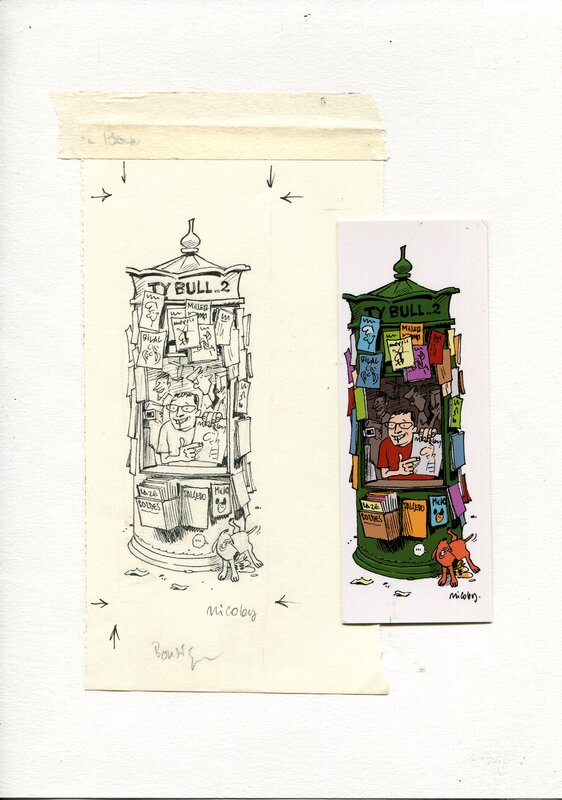 Kiosque à BD par Nicoby - Illustration originale