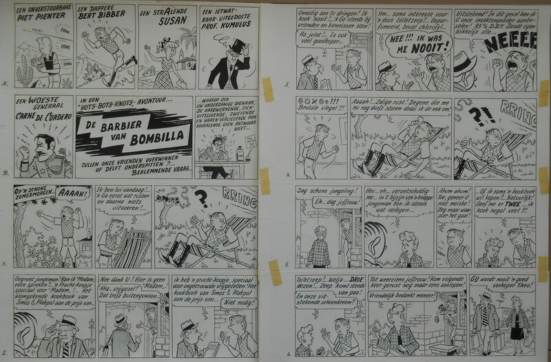 Pom, Piet Pienter en Bert Bibber - Planche originale