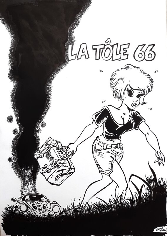 Bruno Gilson, François Walthéry, Couv. imaginaire Natacha et l'atoll 66 - Original Illustration