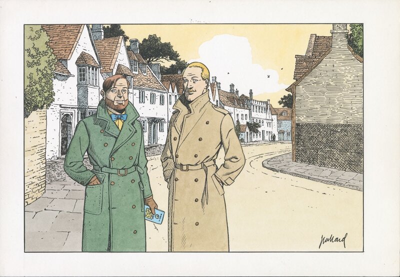 André Juillard, Dessin original -  Blake et Mortimer at the countryside - Comic Strip