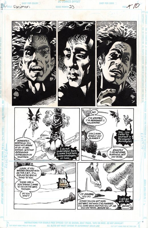 Kelley Jones, Malcolm Jones III, Neil Gaiman, Neil gaiman, kelly jones SANDMAN issue 23, pg 10 - Planche originale