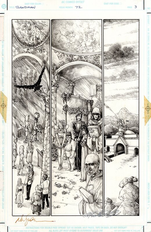 Neil gaiman, michael zulli SANDMAN issue 72, pg 3 - Planche originale