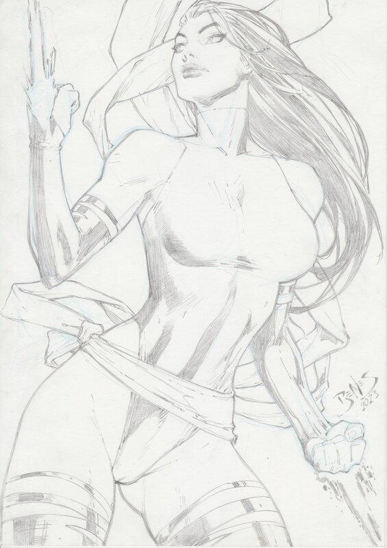 Psylocke by Ed Benes - Sketch