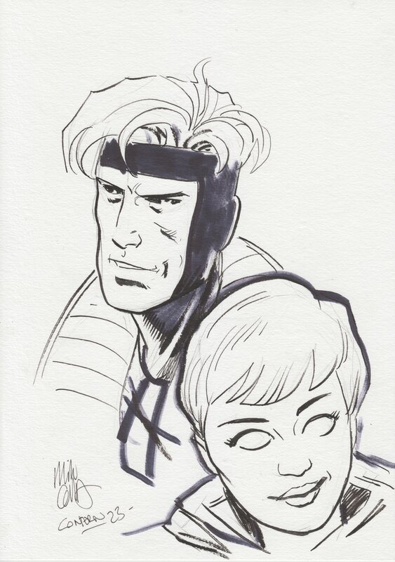 Gambit and Ororo par Mike Collins - Dédicace