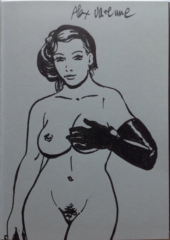 En vente - Varenne Alex Dessin Top Dédicace 3 Superbe Pin up Brune sein gant noir Album Art Book Peintures TT PlexiDream Éo Zanpano 09 NEUF - Dédicace