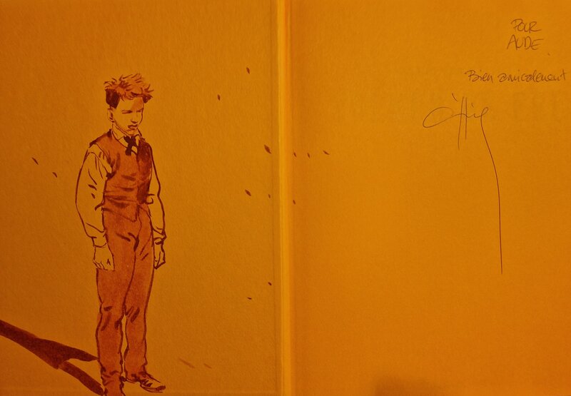 Dédicace de Cuvillier dans Voleur de feu - Une vie d'Arthur Rimbaud tome1 - Sketch