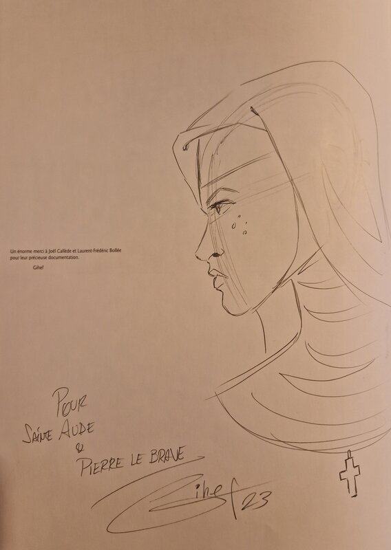 Dédicace de Gihef dans l'élixir de Dieu tome 1 - Sketch