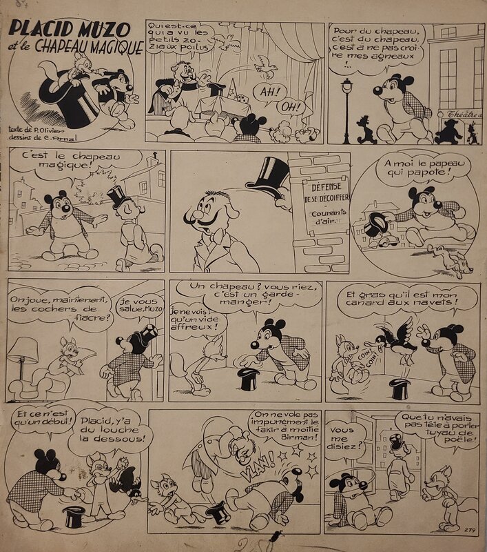José Cabrero Arnal, Pierre Olivier, Placid Muzo et le chapeau magique - Comic Strip