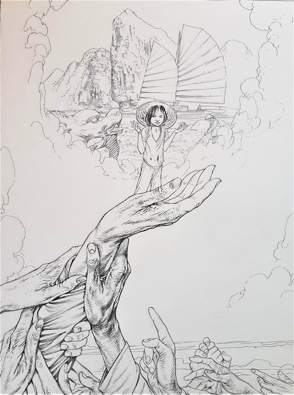 Vietnam Plus by François Schuiten - Original Illustration