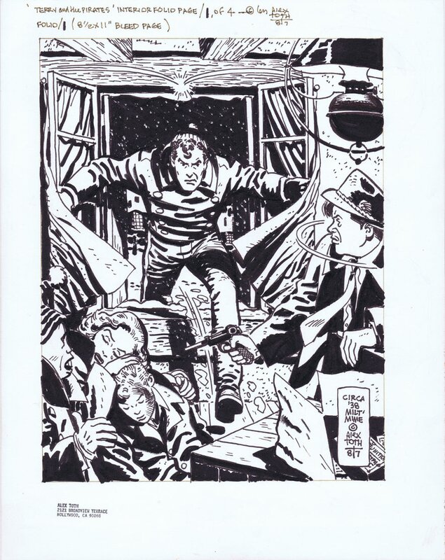 Terry and Pirated Folio piece by Alex Toth 1987 - Illustration originale
