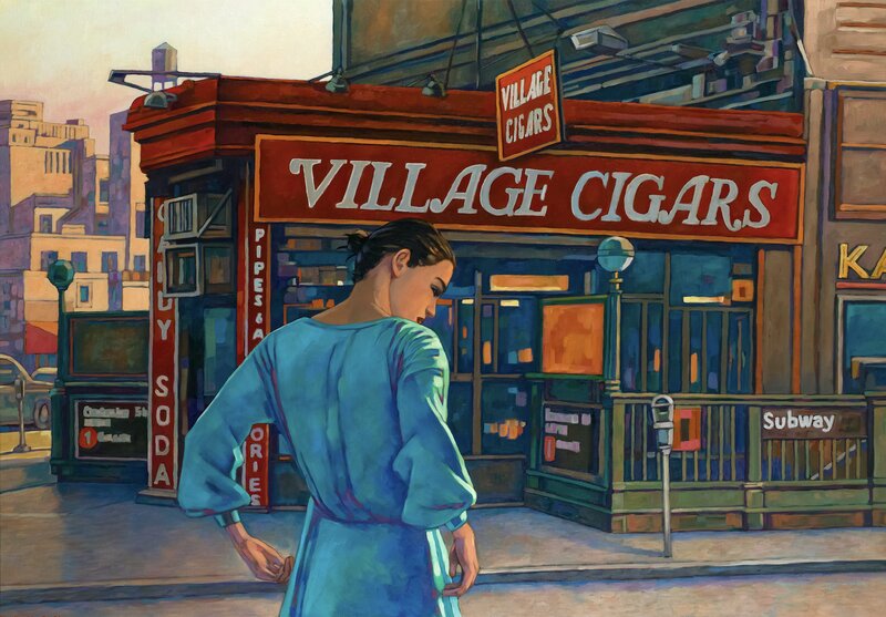 For sale - Village Cigars by Miles Hyman - Original art