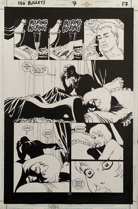 Eduardo Risso, Brian Azzarello, 100 Bullets #7 - Short con, long odds - Planche originale