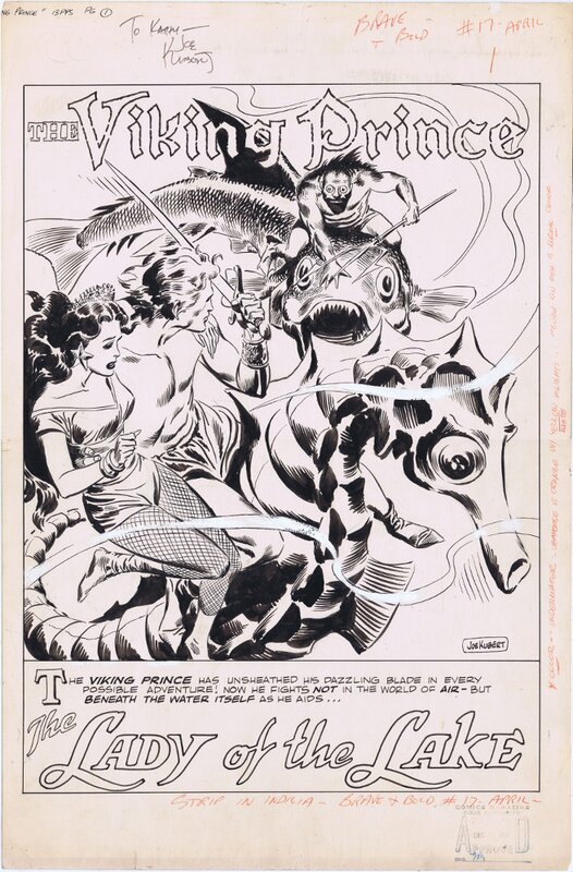 Viking Prince Splash from Brave and the Bold by Joe Kubert - Original Cover