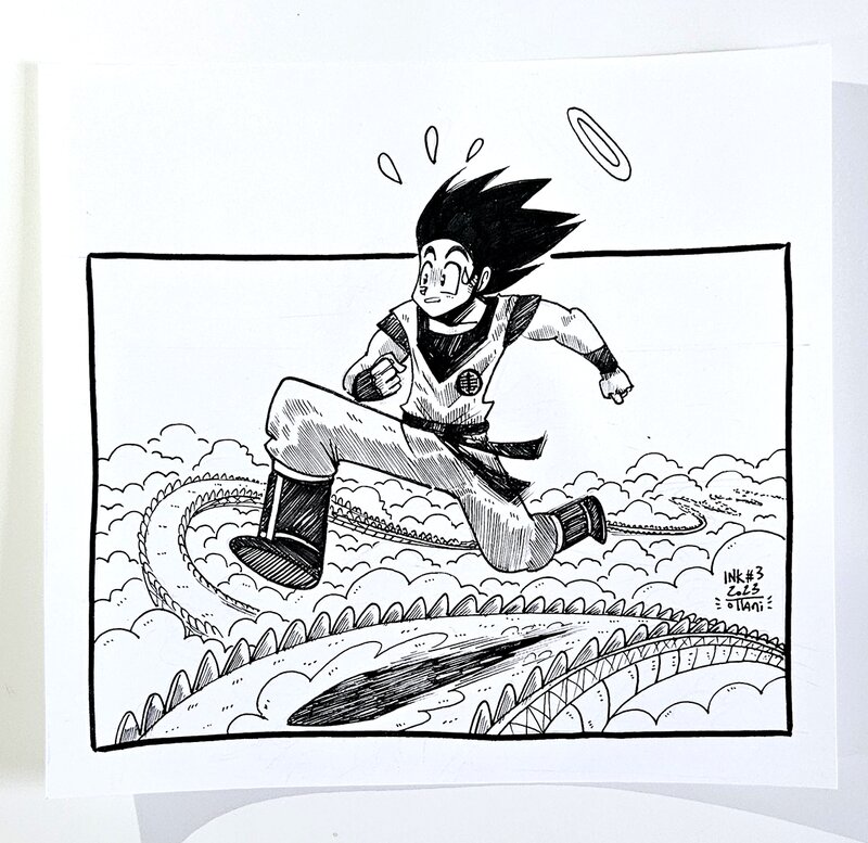 En vente - Dessin original de l'Inktober 2023 : Son Goku par oTTami ! - Illustration originale