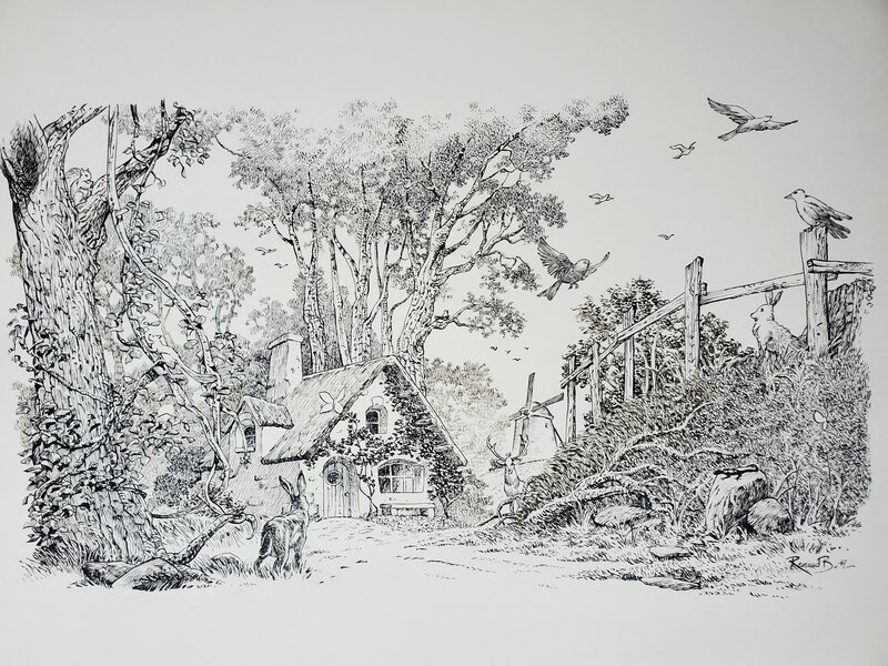 Renaud Bouet, LA MAISON DU PETIT CHAPERON ROUGE - Original Illustration