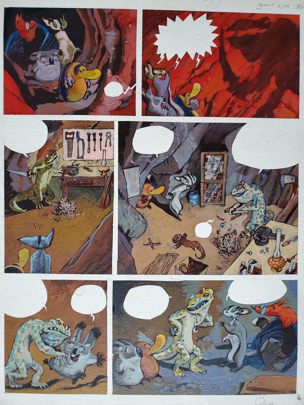 Yoann, T2 TOTO L'ORNITHORYNQUE ET LE MAÎTRE DES BRUMES planche originale couleur - Comic Strip