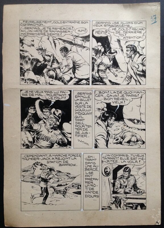 For sale - Fergal, Gallieno FERRI, Atelier Chott, Fergal (Gallieno Ferri - Atelier Chott) Thunder Jack Planche Originale 37 Encre de Chine petit format Humo année 50 - Comic Strip