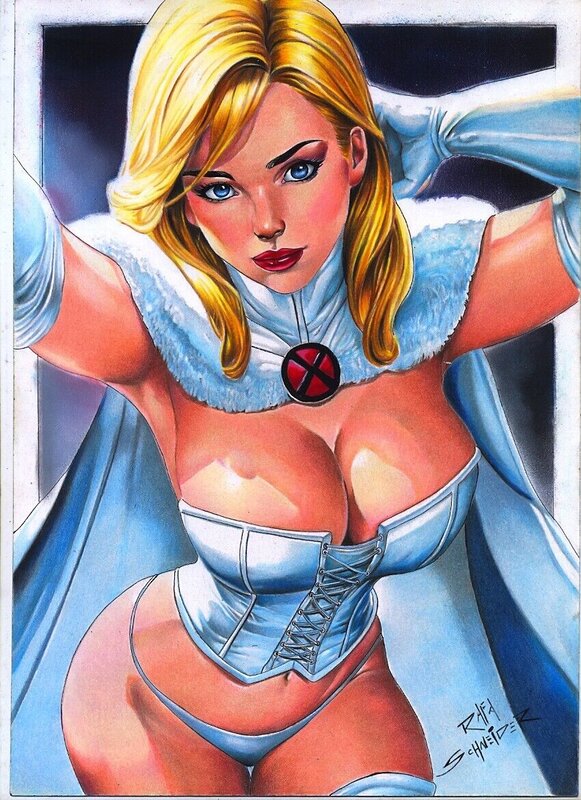 Emma Frost par Rafa Schneider - Illustration originale