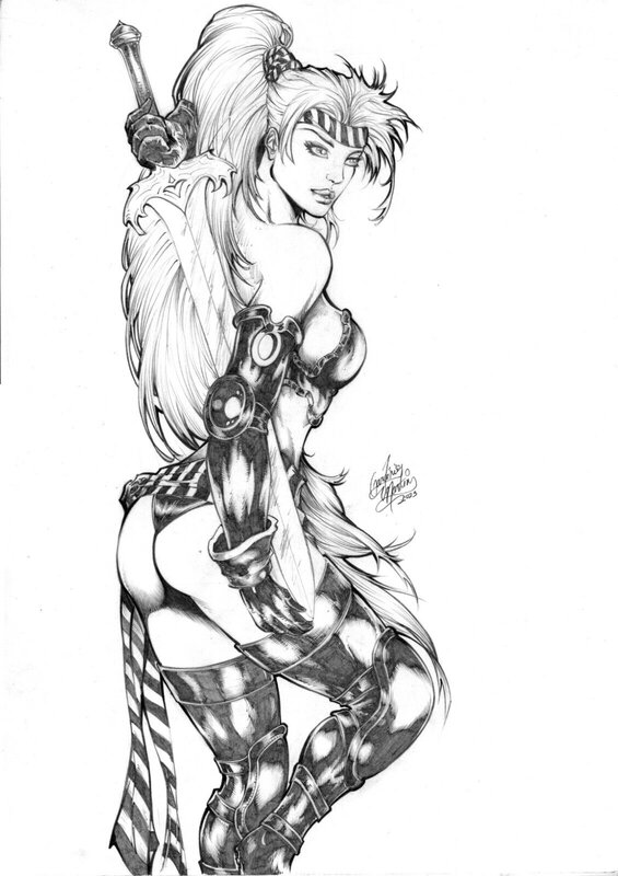 Red Monika par Gardenio Martins - Illustration originale