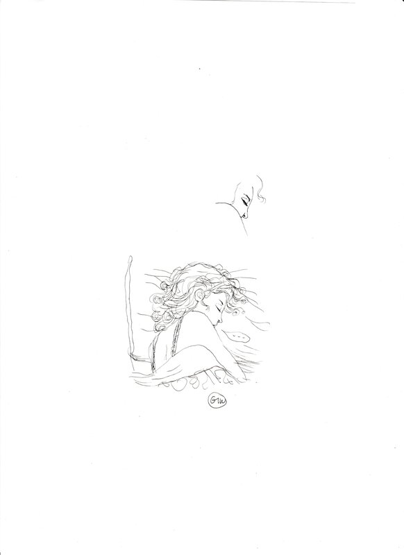 En vente - Gipi, L'endormie - La Repubblica - Illustration originale