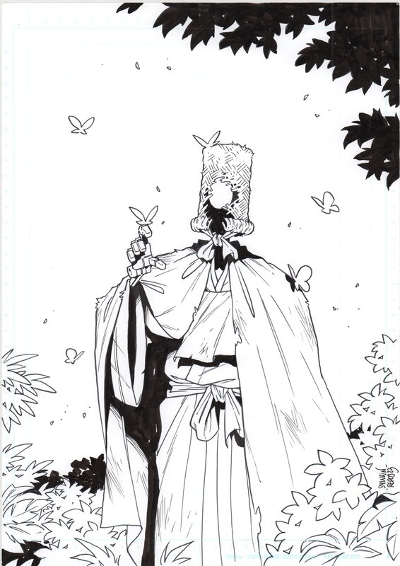 En vente - Sylvain Repos -Yojimbot 3 - Illustration 17 - Illustration originale