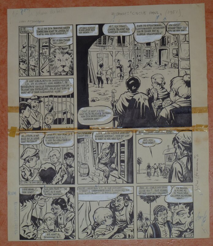 Dino Attanasio, Oncle Paul - Le preneur de bêtes - Planche 1 - 1951 - Planche originale