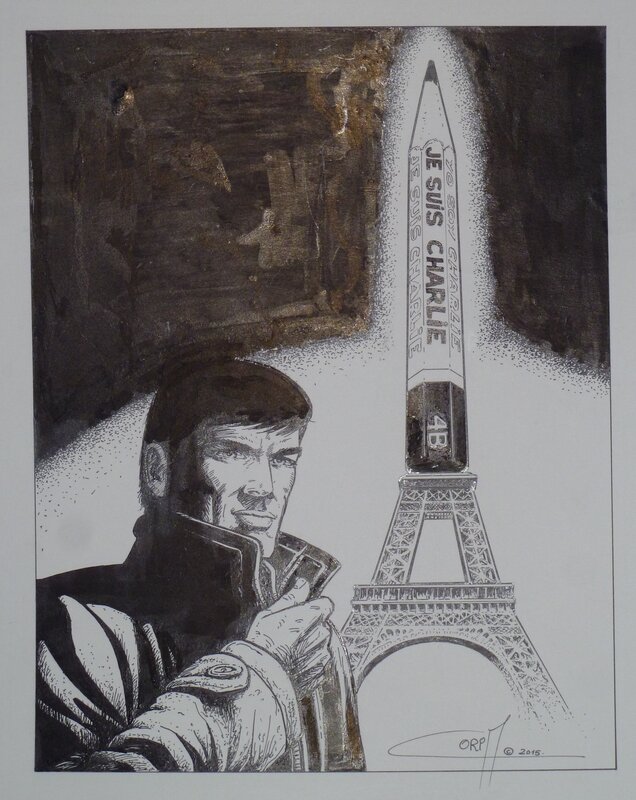 Coria, Bob Morane - Hommage Charlie Hebdo - Illustration originale