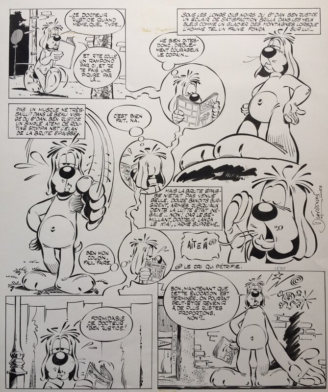 Henri Dufranne, Gotlib, Carlo Marcello, Jean Ollivier, Dufranne, Gai-Luron, Gag Pastiche Docteur Justice, Pif Gadget#292, 1974. - Comic Strip
