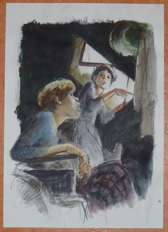 René Follet, Peggy petit oiseau sans ailes - Projet de couverture - Original Cover